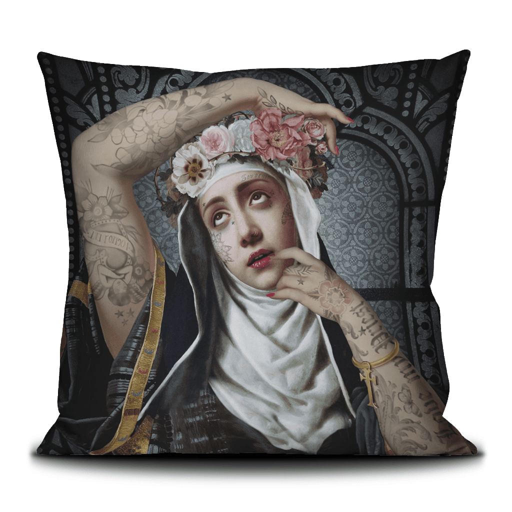 Coussin Sainte rita · Intérieur · 50 × 50 cm