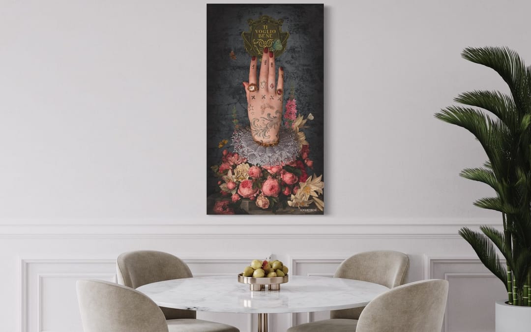 Tenture en velours Mano poderosa · 77 × 137 cm · Intérieur