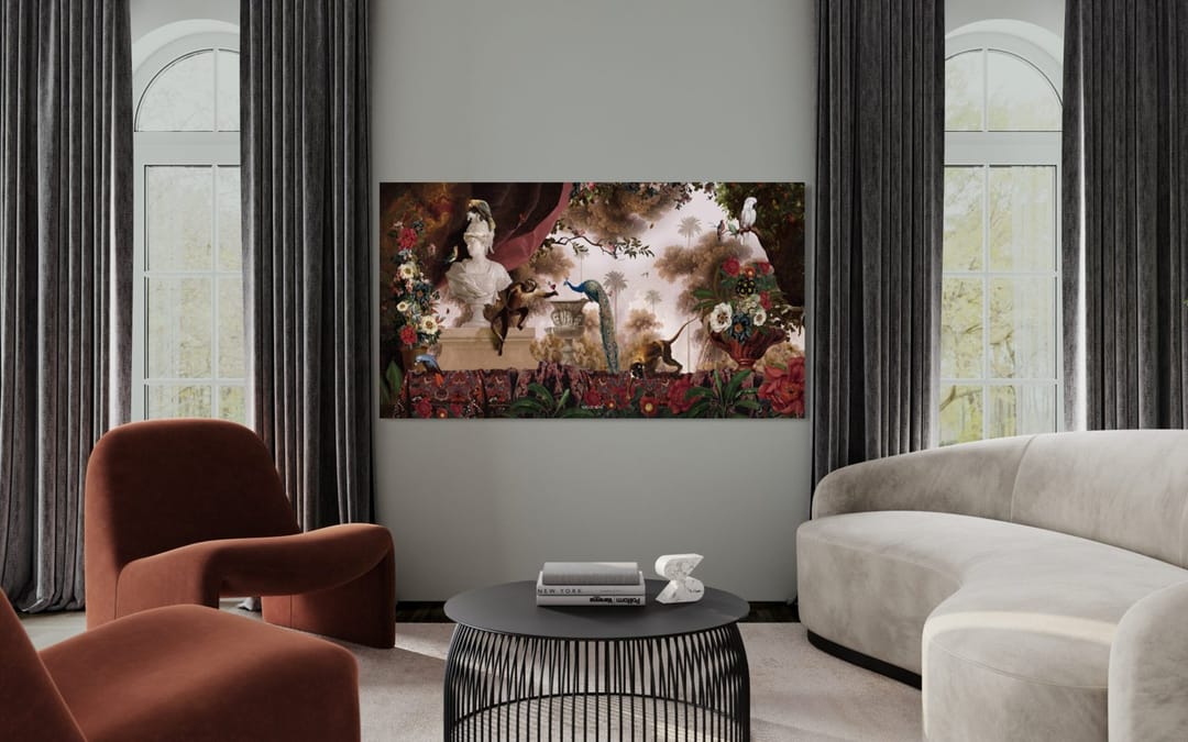 Tenture en velours Jardin oriental · 77 × 137 cm · Intérieur