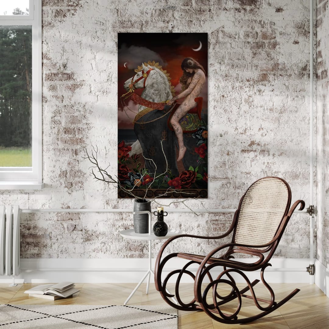 Tenture en velours Lady godiva · 77 × 137 cm · Intérieur