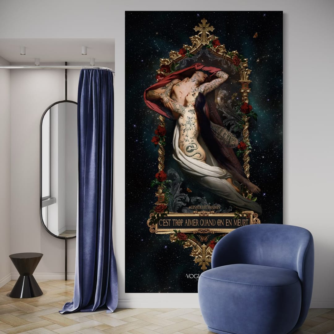 Tenture en velours Francesca et paolo · 137 × 247 cm · Intérieur