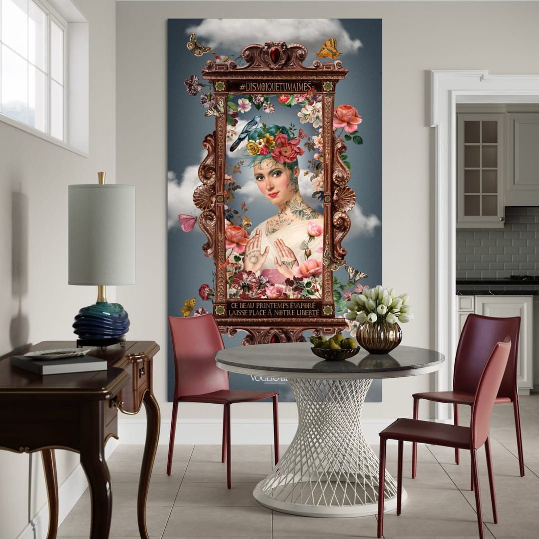 Tenture en velours Le printemps · 137 × 247 cm · Intérieur