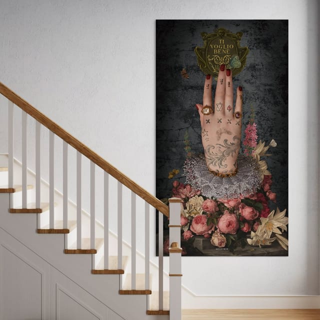 Tenture en velours Mano poderosa · 137 × 247 cm · Intérieur