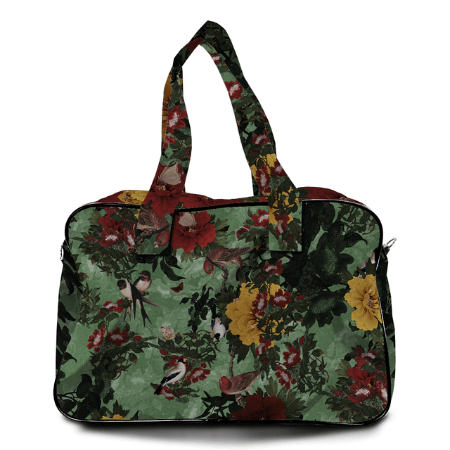 Sac de voyage Les oiseaux verts · SAC VOYAGE VELOURS LES OISEAUX