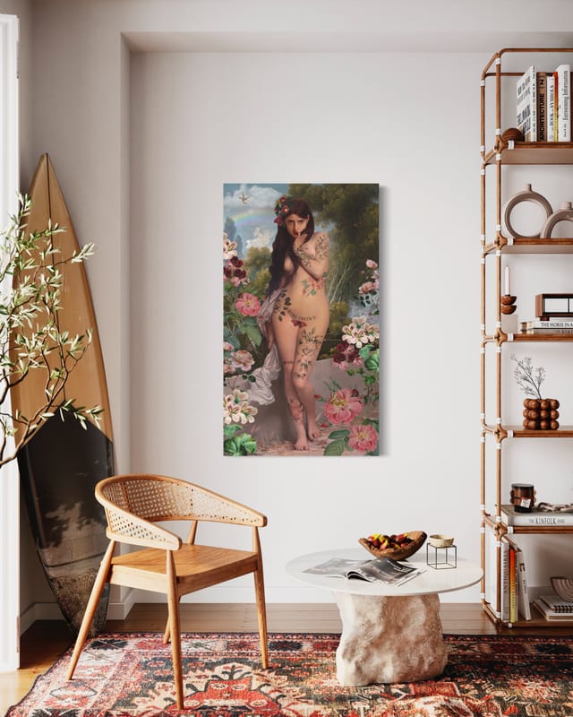 Tenture en velours La verite · 77 × 137 cm · Intérieur