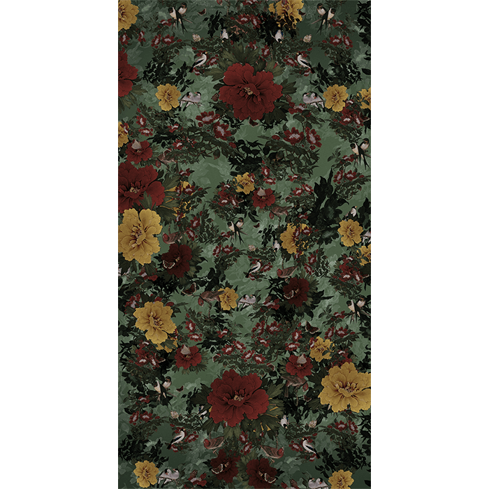 Pvc banner Les oiseaux verts · 140 × 250 cm · Outdoor