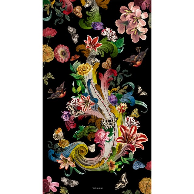 Bâche pvc Fleurs de rocaille · 80 × 140 cm · Extérieur
