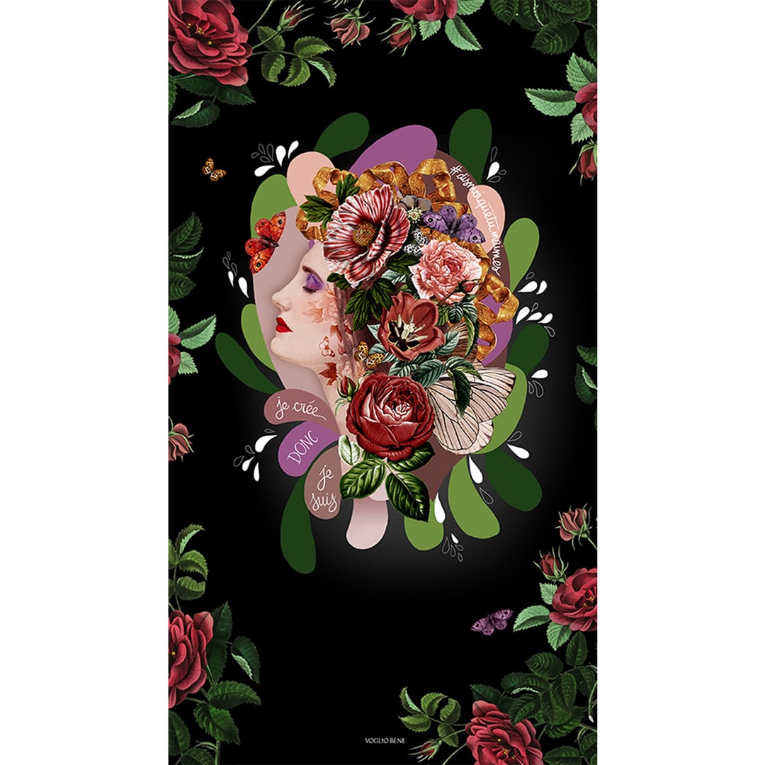 Bâche pvc Je pense · 80 × 140 cm · Extérieur