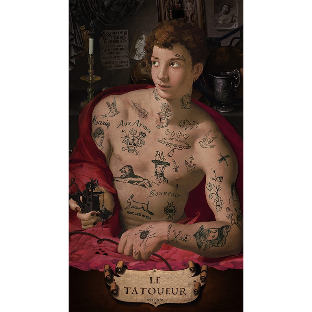 Bâche pvc Le tatoueur · Extérieur · 80 × 140 cm