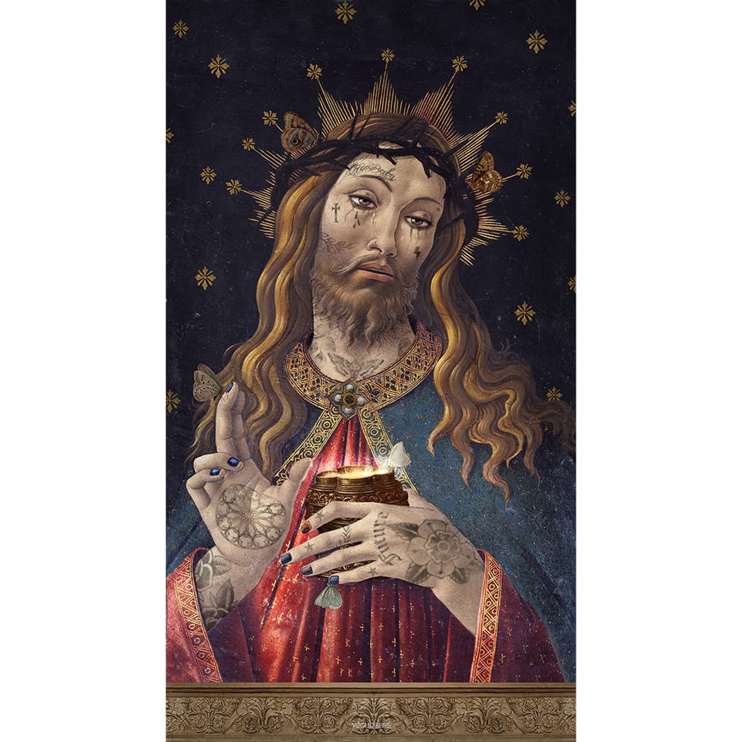 Bâche pvc Jesus · 80 × 140 cm · Extérieur
