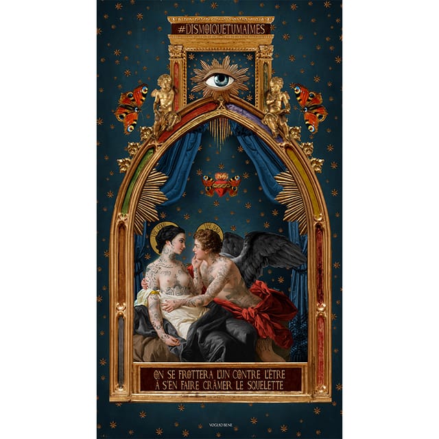 Tenture en velours L'un contre l'etre · 137 × 247 cm · Intérieur