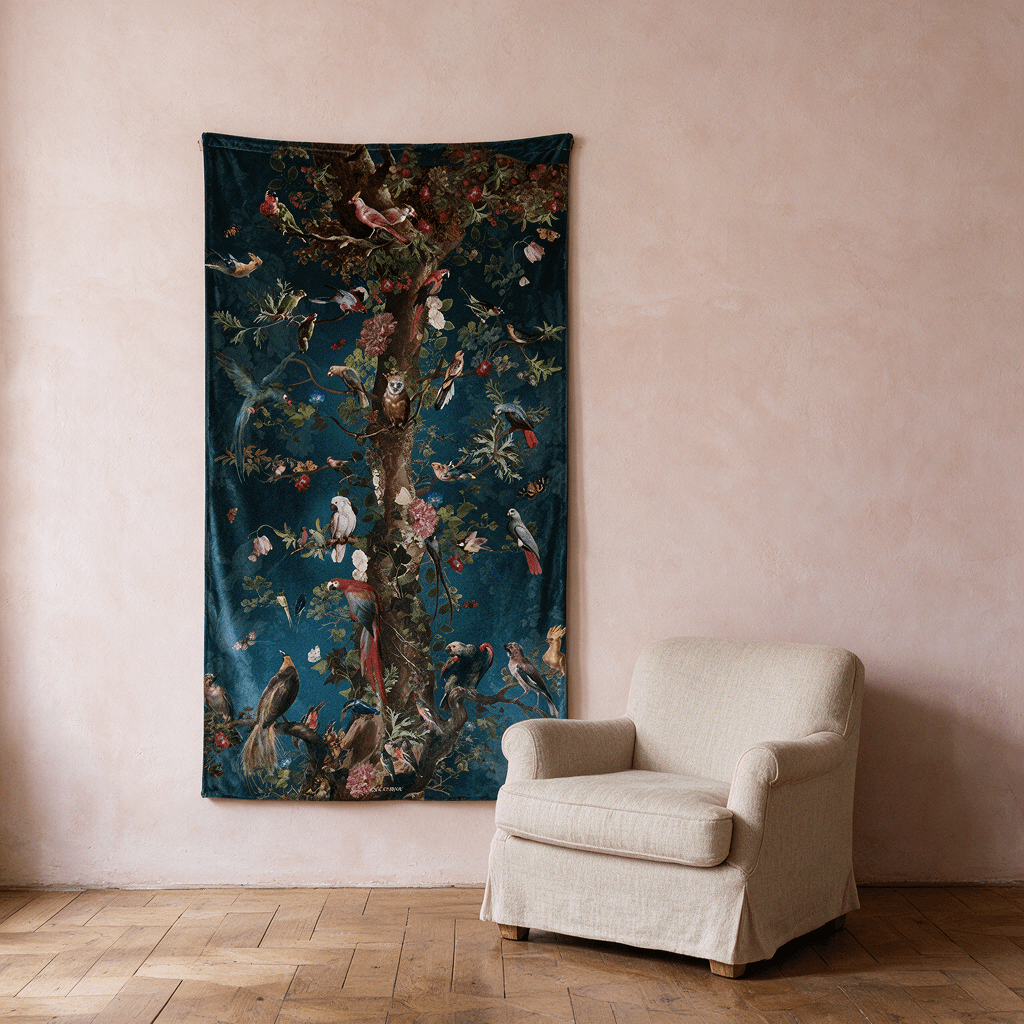 Tenture en velours Arbre de vie · 77 × 137 cm · Intérieur