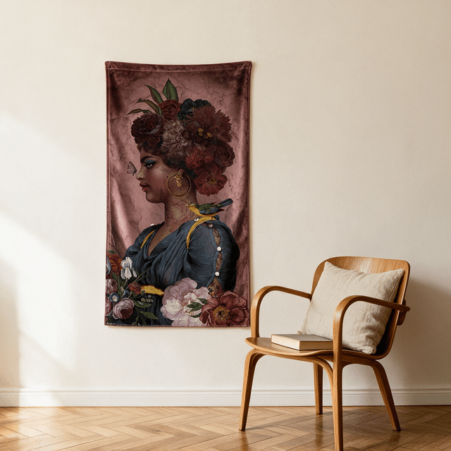 Tenture en velours Black beauty · 77 × 137 cm · Intérieur