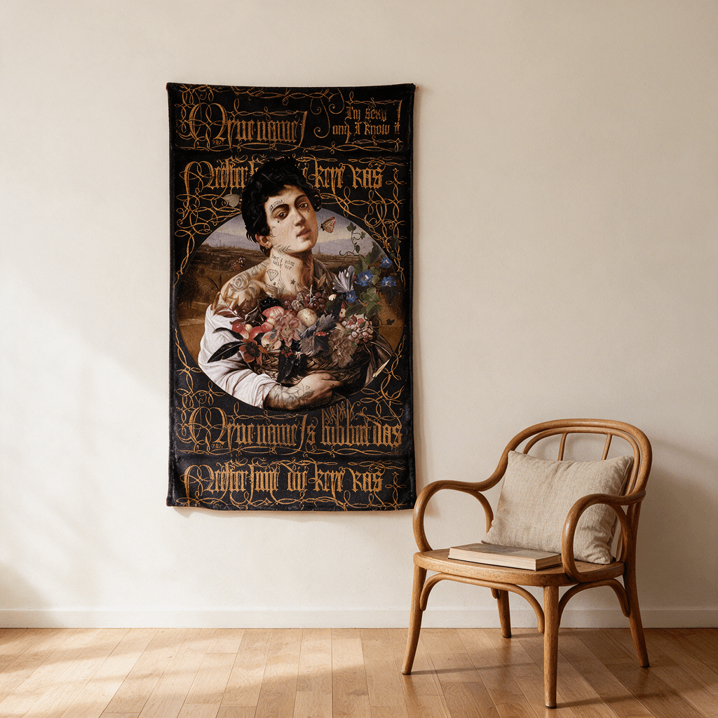 Tenture en velours I'm sexy · 77 × 137 cm · Intérieur