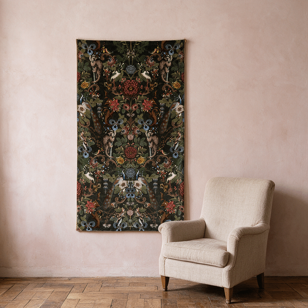 Tenture en velours Jungle · 77 × 137 cm · Intérieur