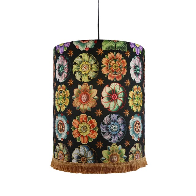 Abat-jour Rosaces · Suspension rond · Ø30 × 36 cm · Avec frange