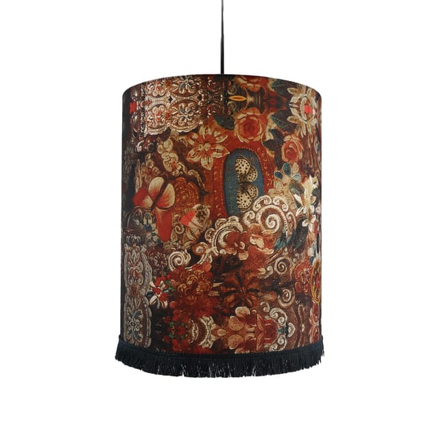 Abat-jour Prayer · Suspension rond · Ø30 × 36 cm · Avec frange