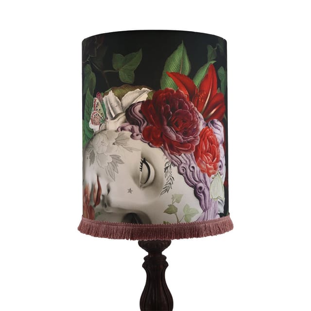 Abat-jour Aphrodite · Tambour · Ø30 × 36 cm · Avec frange