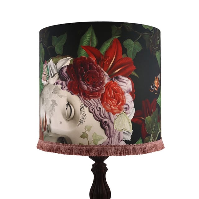 Abat-jour Aphrodite · Tambour · Ø40 × 36 cm · Avec frange