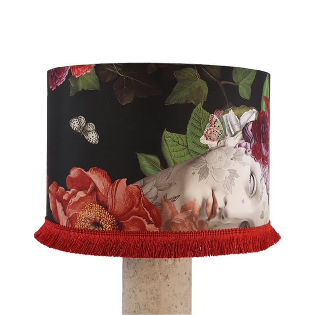 Abat-jour Aphrodite · Tambour · Ø30 × 20 cm · Avec frange