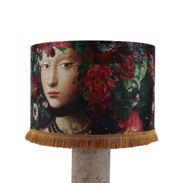 Abat-jour Starfire · Tambour · Ø30 × 20 cm · Avec frange