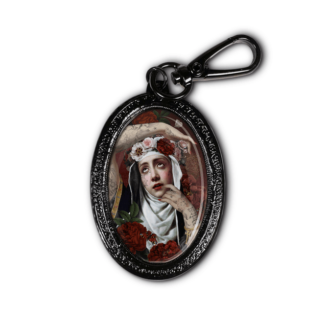Porte-clefs Sainte rita · Noir