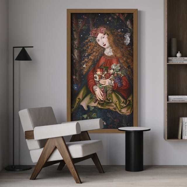 Tenture en velours Automne · 77 × 137 cm · Intérieur
