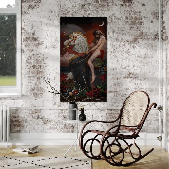 Tenture en velours Lady godiva · 77 × 137 cm · Intérieur
