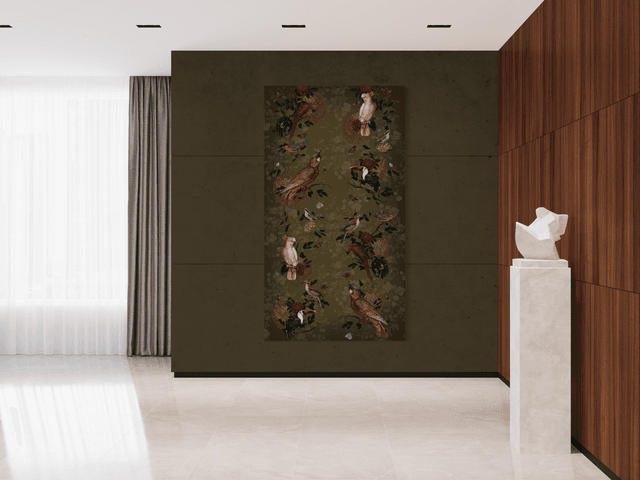 Tenture en velours Rio vert · 77 × 137 cm · Intérieur