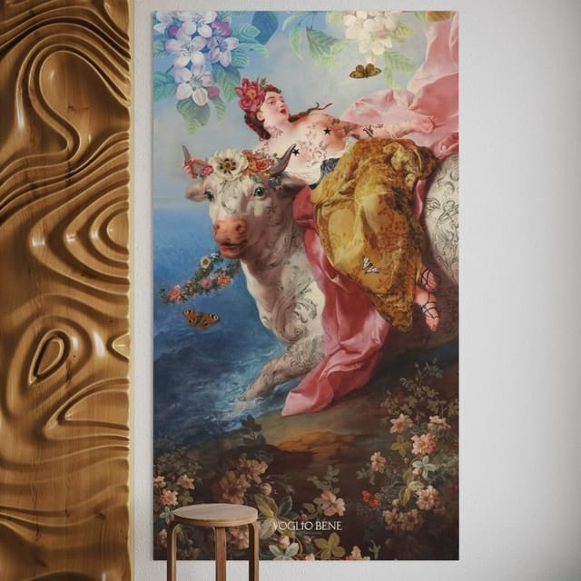 Tenture en velours La vache · 137 × 247 cm · Intérieur