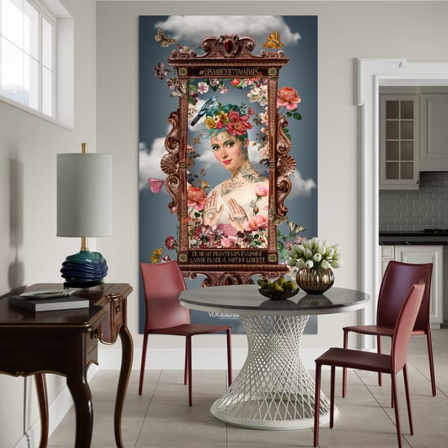 Tenture en velours Le printemps · 137 × 247 cm · Intérieur