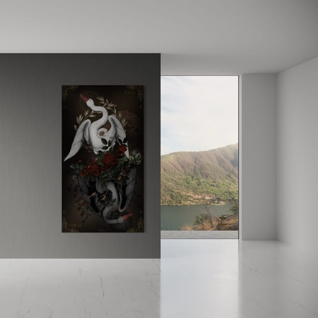 Tenture en velours Il bene il male · 137 × 247 cm · Intérieur