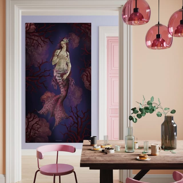 Tenture en velours Ligie la sirene · 137 × 247 cm · Intérieur