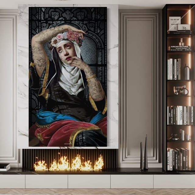 Tenture en velours Sainte rita · 137 × 247 cm · Intérieur