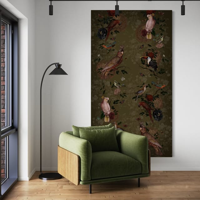 Velvet wall hanging Rio vert · 137 × 247 cm · Indoor
