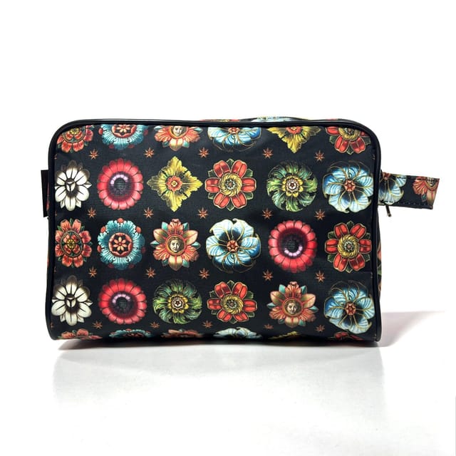 Trousse de toilette Rosaces · Tissu enduit