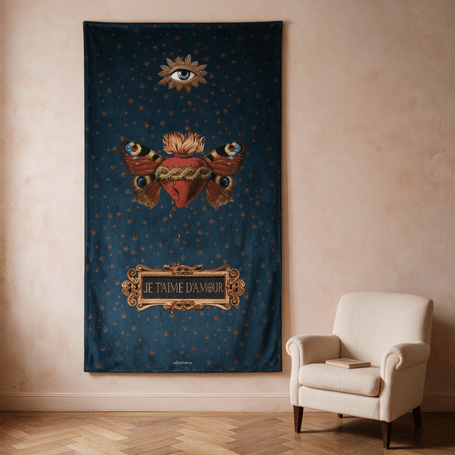 Tenture en velours Papillon sacre · 137 × 247 cm · Intérieur