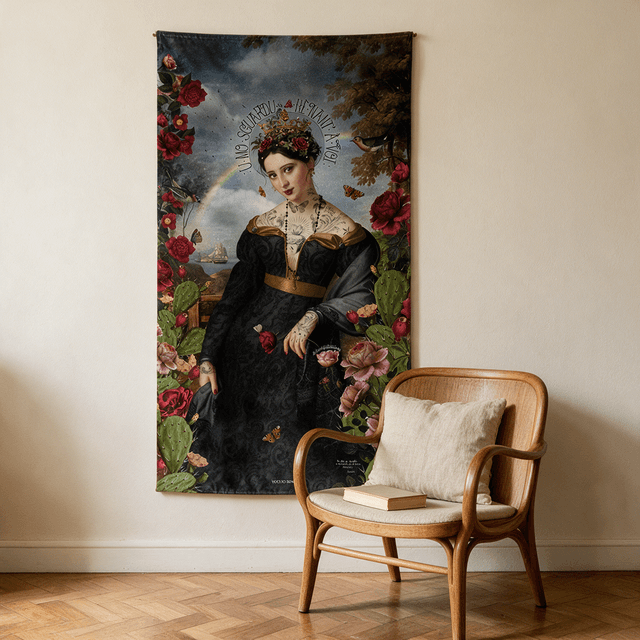 Tenture en velours Santa di u niolu · 77 × 137 cm · Intérieur