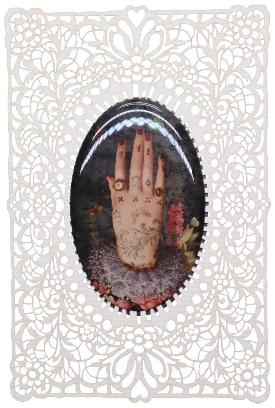 Carte Mano Poderosa, ajourée blanche