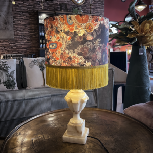 ABAT JOUR TAMBOUR 30CM AVEC FRANGE ALL OVER PRAYER