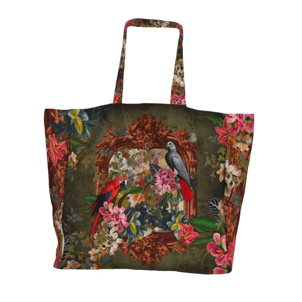 GRAND SAC CABAS PERROQUETS