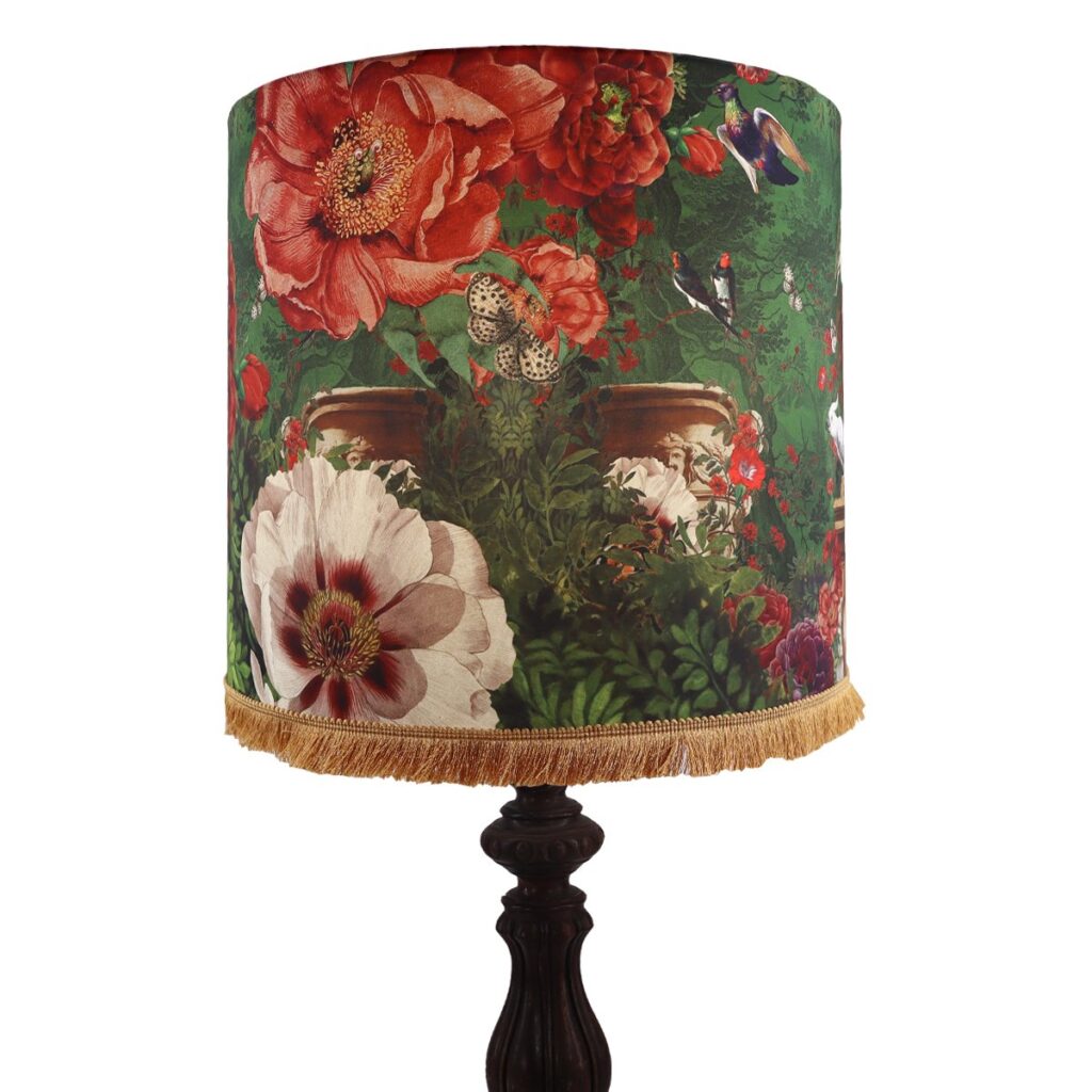 ABAT JOUR TAMBOUR 40X36CM AVEC FRANGE MACHLI – Image 2