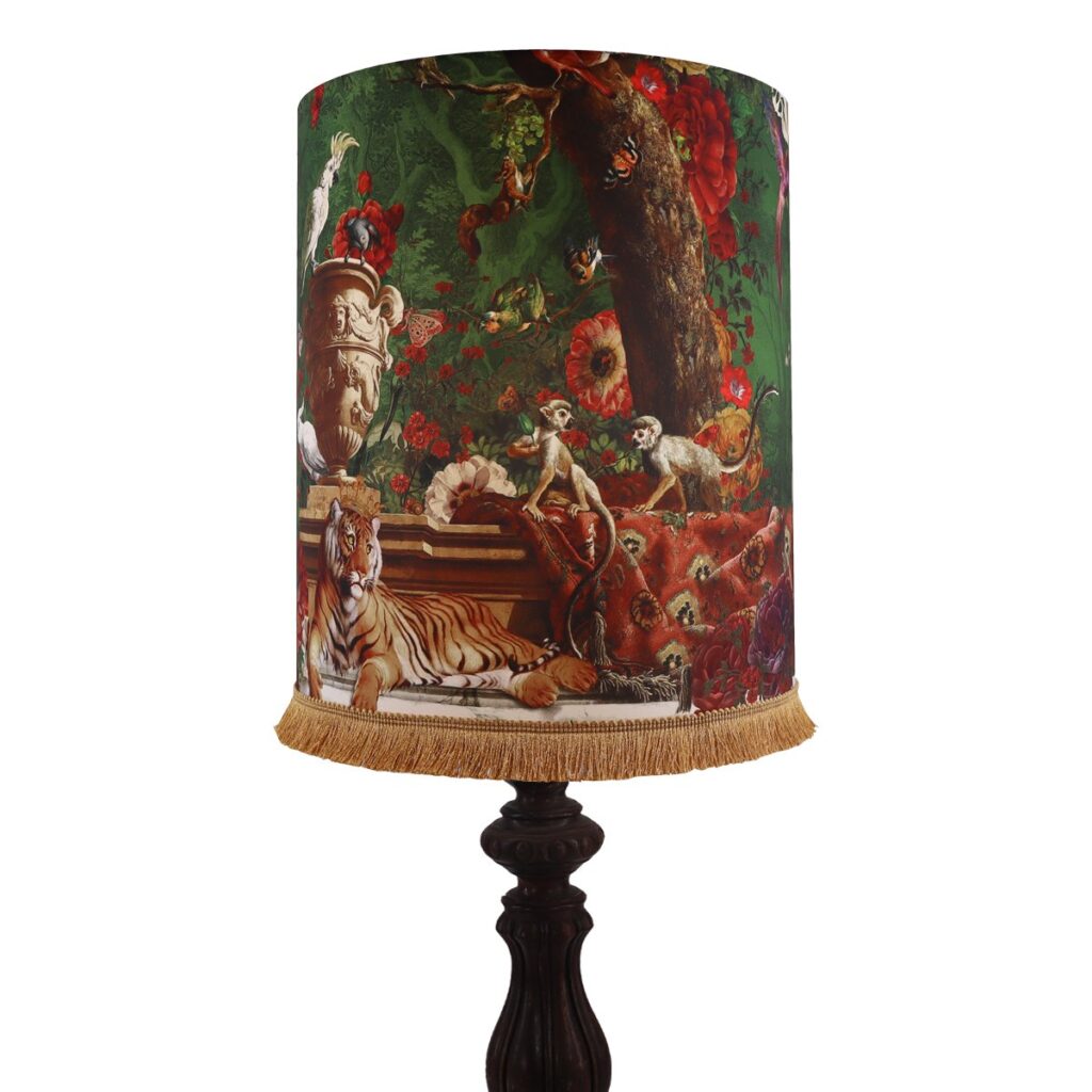ABAT JOUR TAMBOUR 30X36CM AVEC FRANGE MACHLI