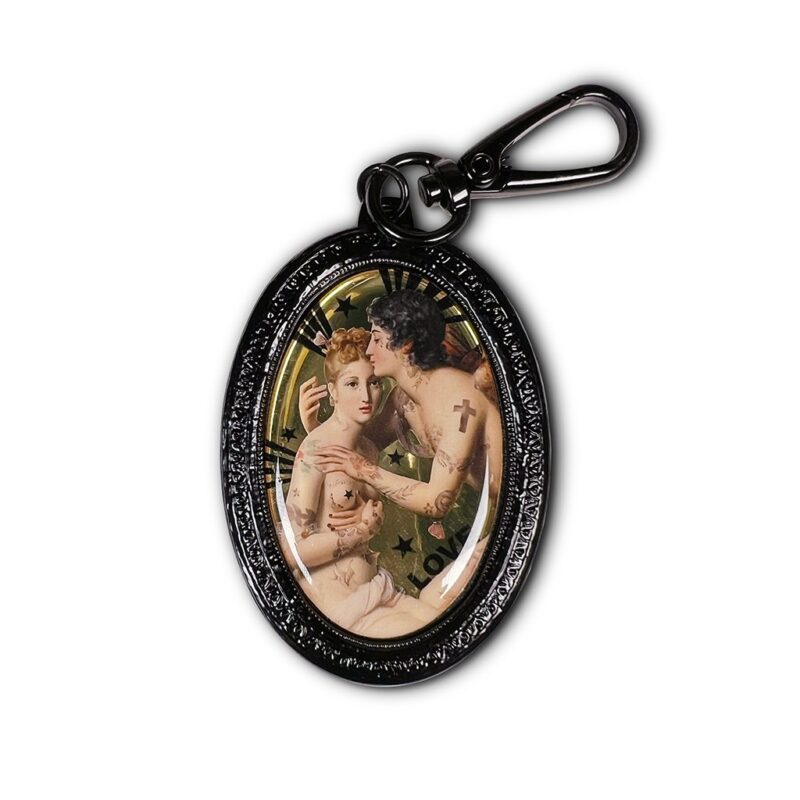 PORTE CLEFS NOIR PSYCHE ET CUPIDON