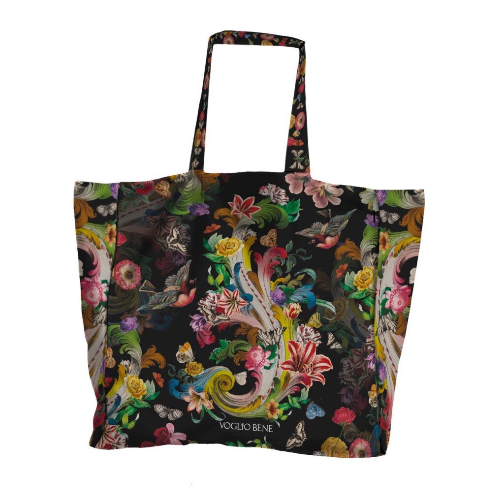 GRAND SAC CABAS FLEURS DE ROCAILLE