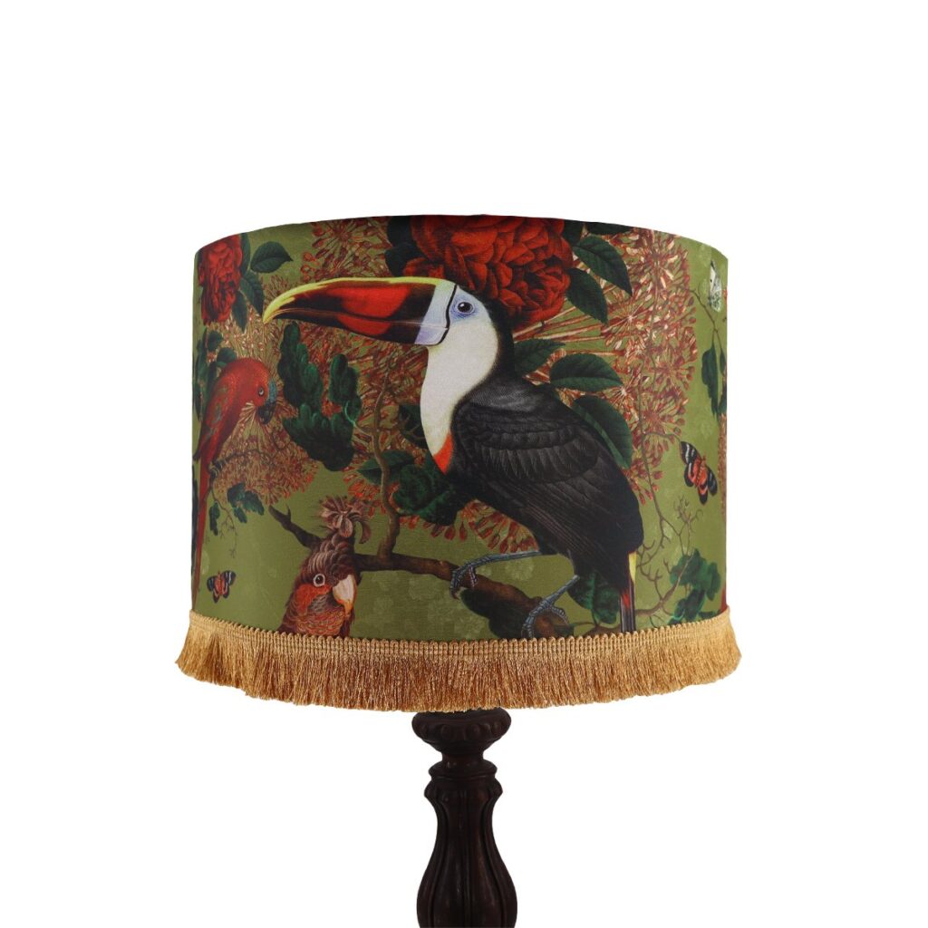 ABAT JOUR TAMBOUR 30X20CM AVEC FRANGE RIO
