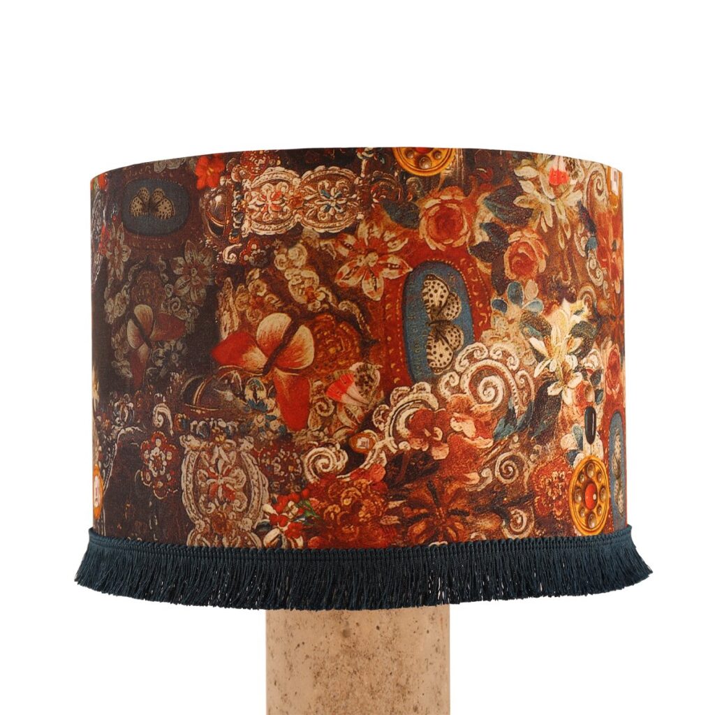 ABAT JOUR TAMBOUR 30X20CM AVEC FRANGE ALL OVER PRAYER – Image 3