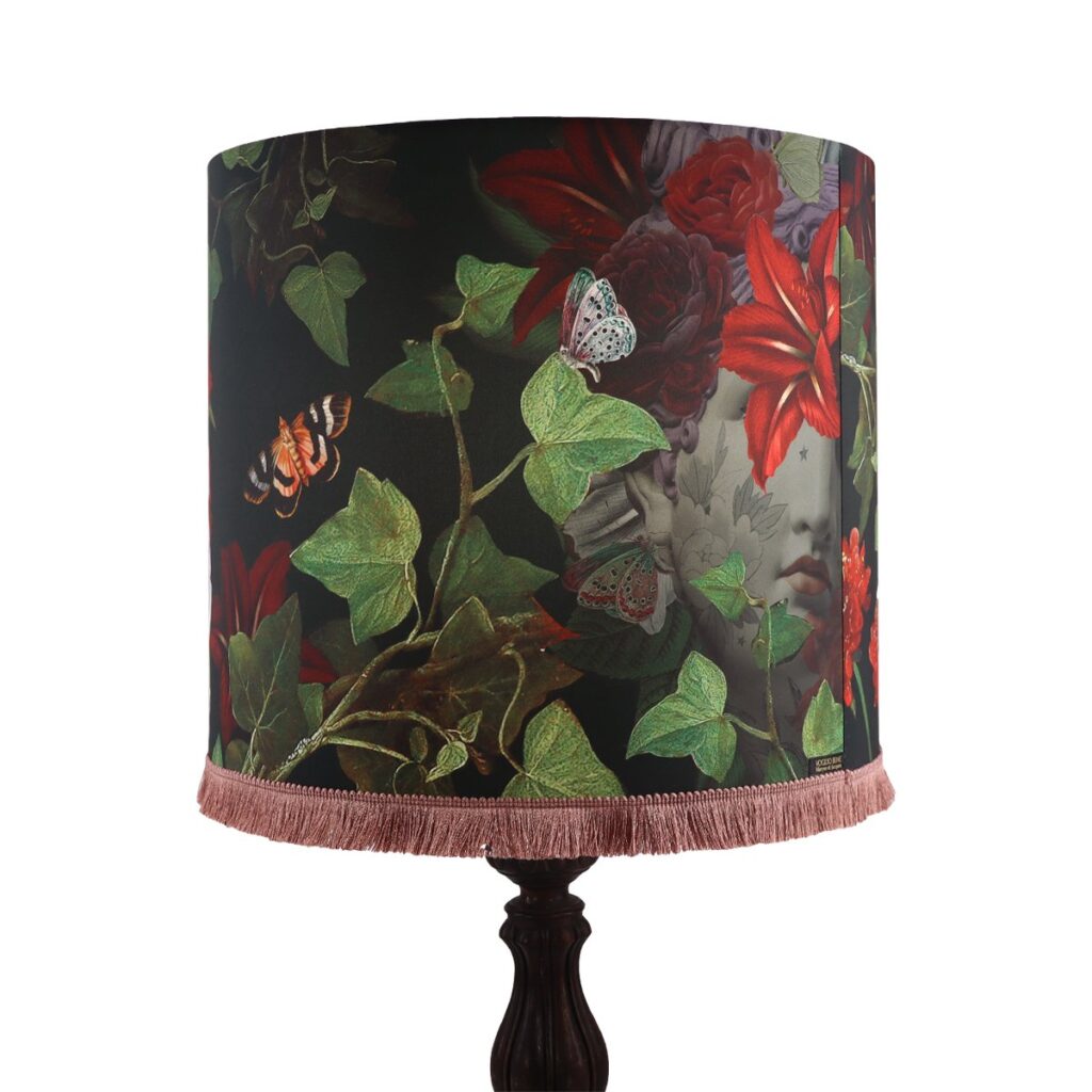 ABAT JOUR TAMBOUR 40X36CM AVEC FRANGE APHRODITE – Image 2