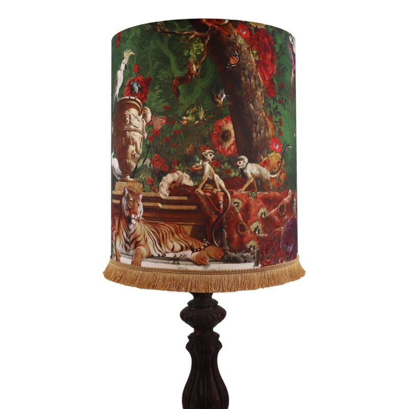 ABAT JOUR TAMBOUR 30X36CM AVEC FRANGE MACHLI