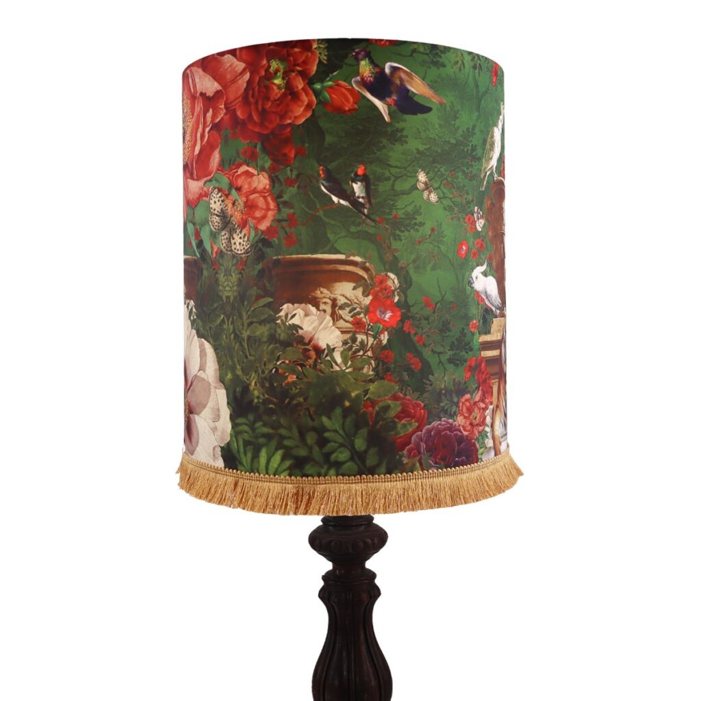 ABAT JOUR TAMBOUR 30X36CM AVEC FRANGE MACHLI – Image 2